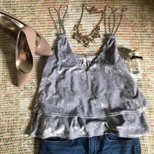 Express OneEleven small layered velvet tank